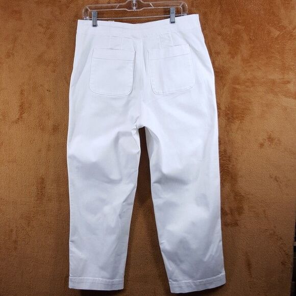 TALBOTS Jeans Womens Size 12 White Tapered Leg High Waisted Sailor Jean - Picture 4 of 9